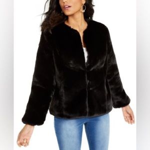 Plush Black Faux Fur Jacket